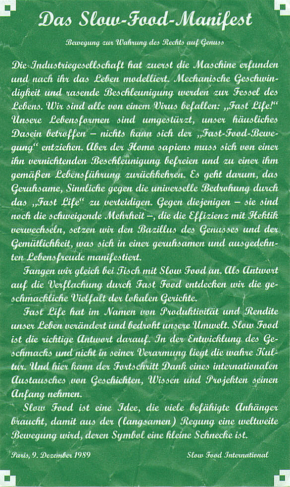 Das Slow-Food-Manifest